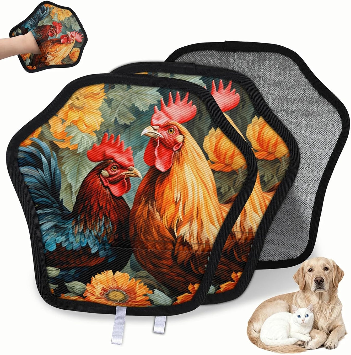 Pet Hair Removal Glove for Dogs Cats Reusable Washable Set