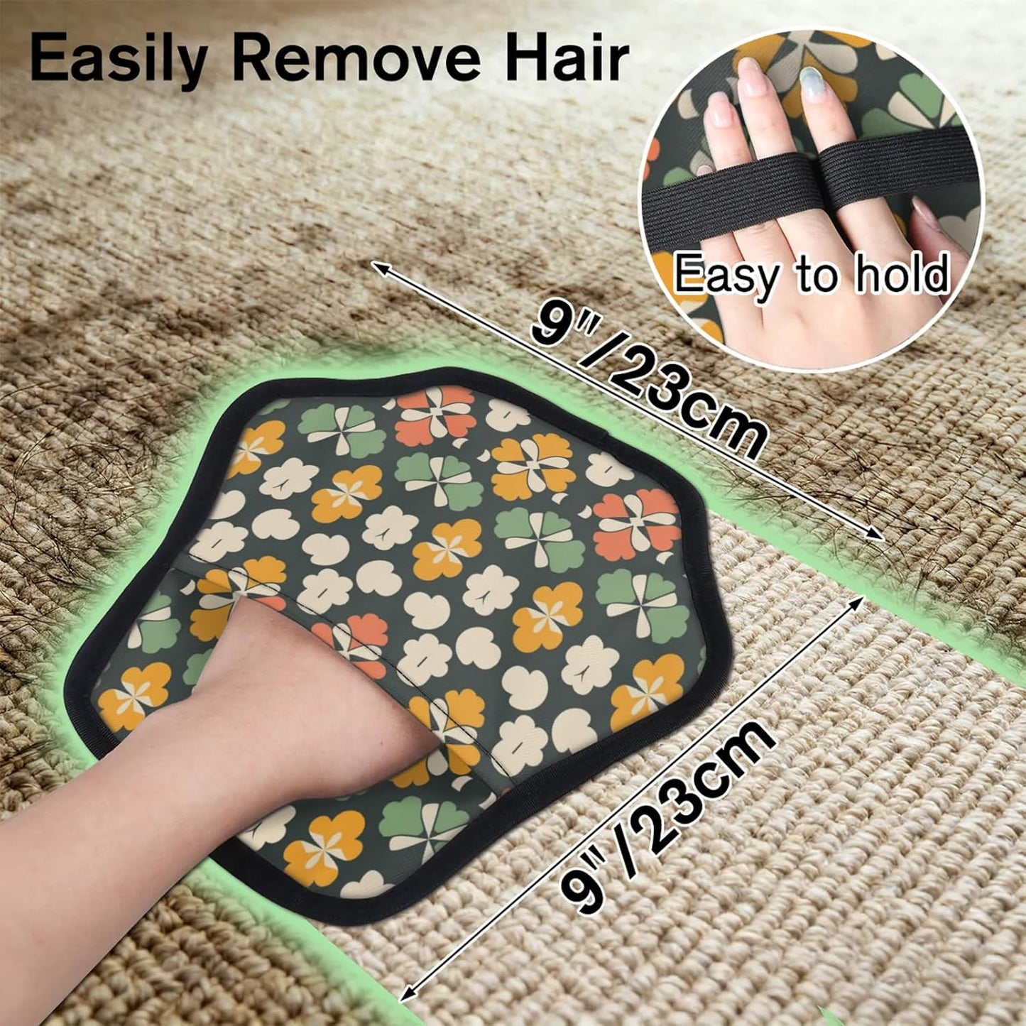 Boho Green Clover 2Pcs Electrostatic Reusable Pet Hair