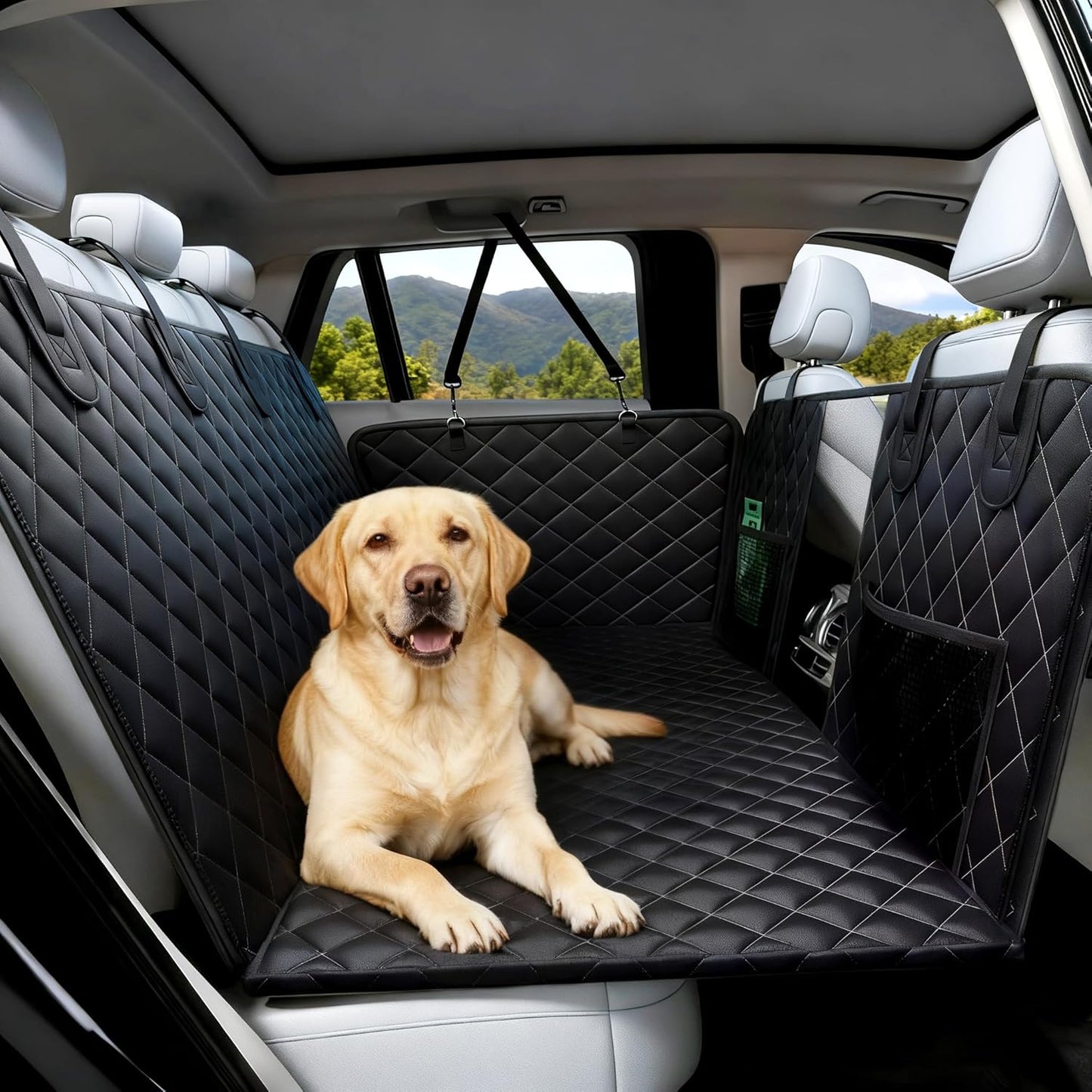 Dog Car Seat Cover for Back Seat, Hard Bottom Car Seat