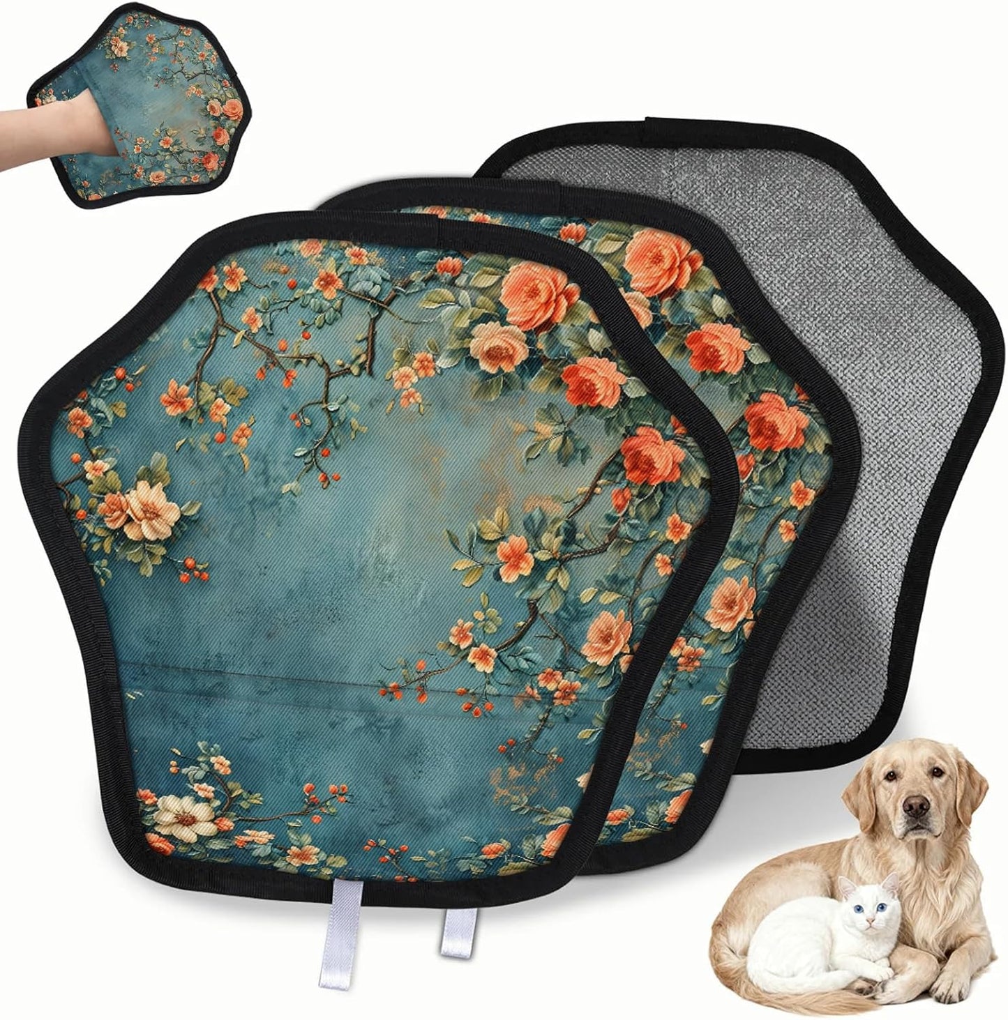 Vintage Wildflower 2Pcs Electrostatic Reusable Pet Hair