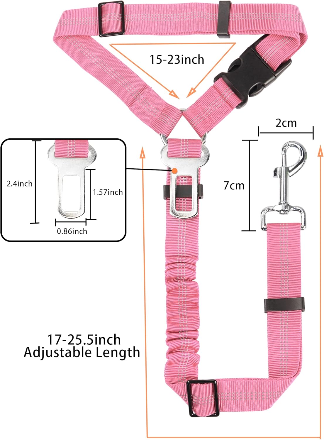 YAOHDAO Dog Seat Belt Harness for Car, Restraint Adjustable