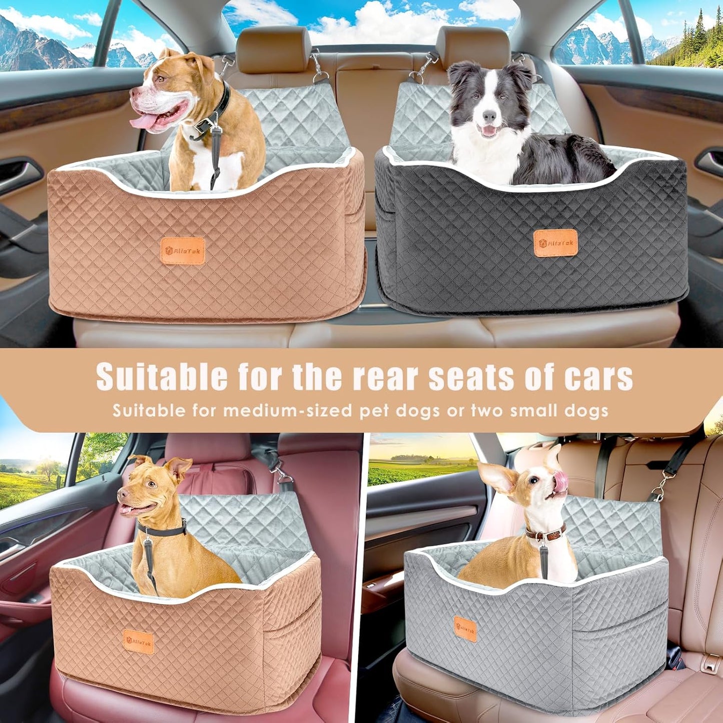 Memory Foam Booster Dog Car Seat Medium Dogs, Elevated Pet