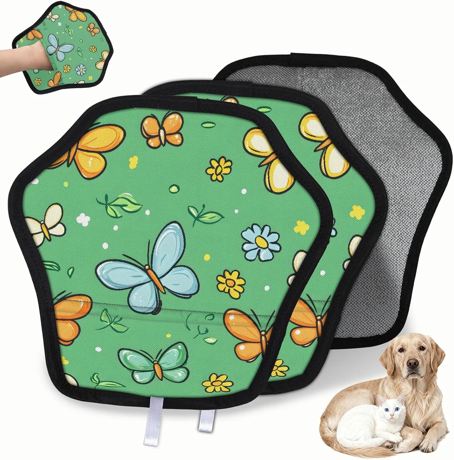 Pet Hair Removal Glove for Dogs Cats Reusable Washable Set