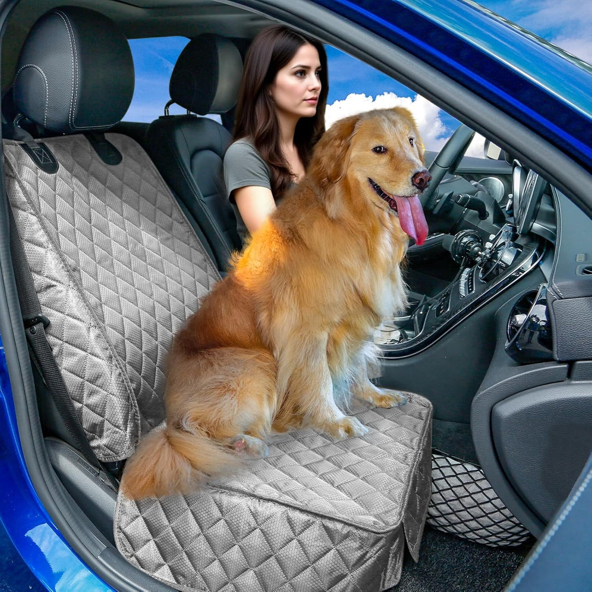 Waterproof Front Seat Car Cover 2 Pack, Full Protection Dog