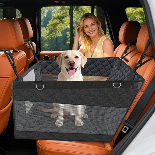 Large PU Dog Car Seat - Waterproof Dog Back Seat Cover with
