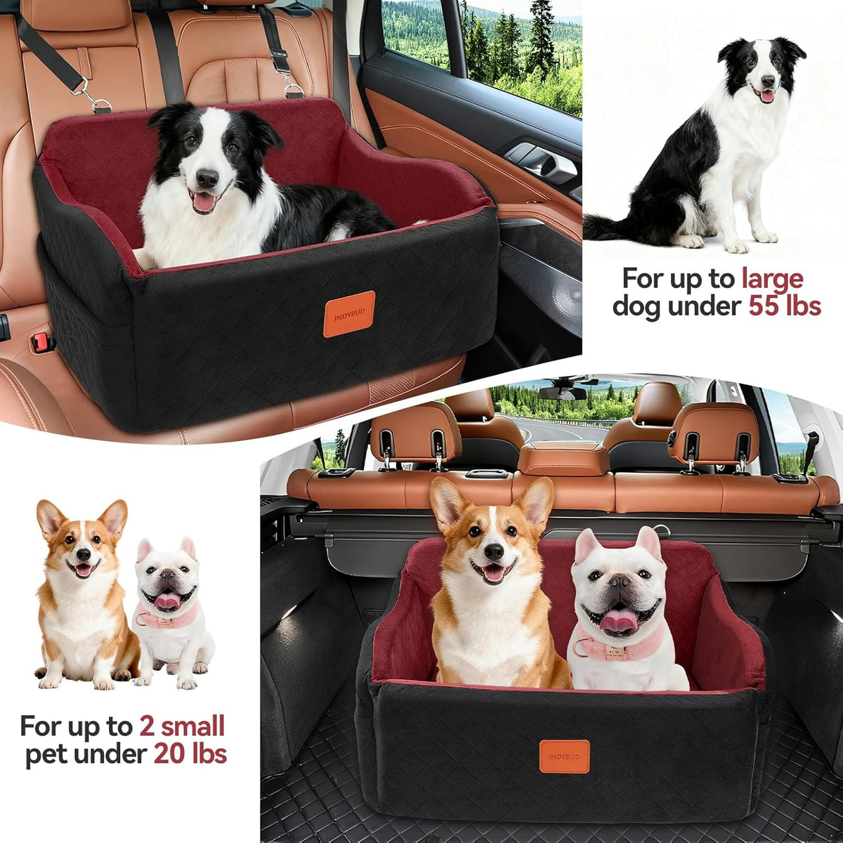 Dog Car Seat for Medium/Large Dogs, Memory Foam Pet Booster