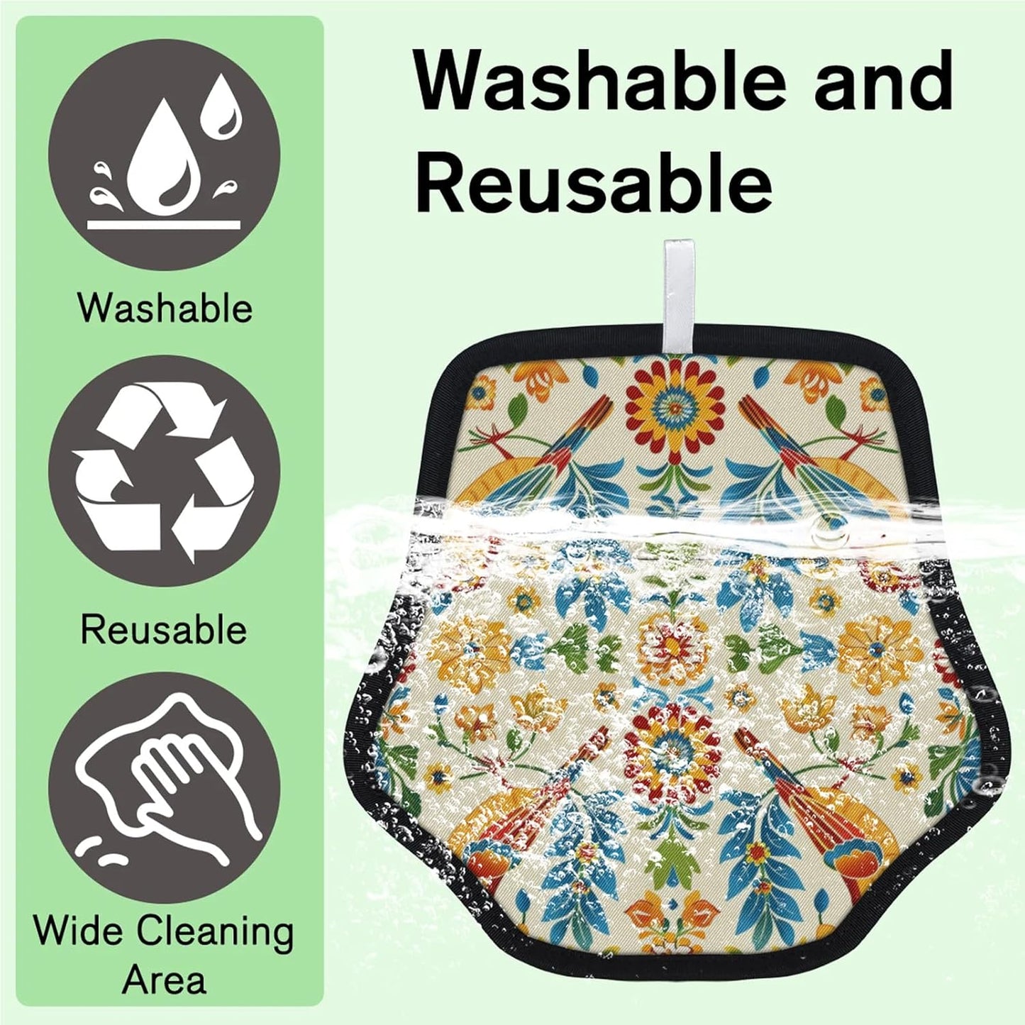 Mexican Style Talavera 2Pcs Electrostatic Reusable Pet Hair
