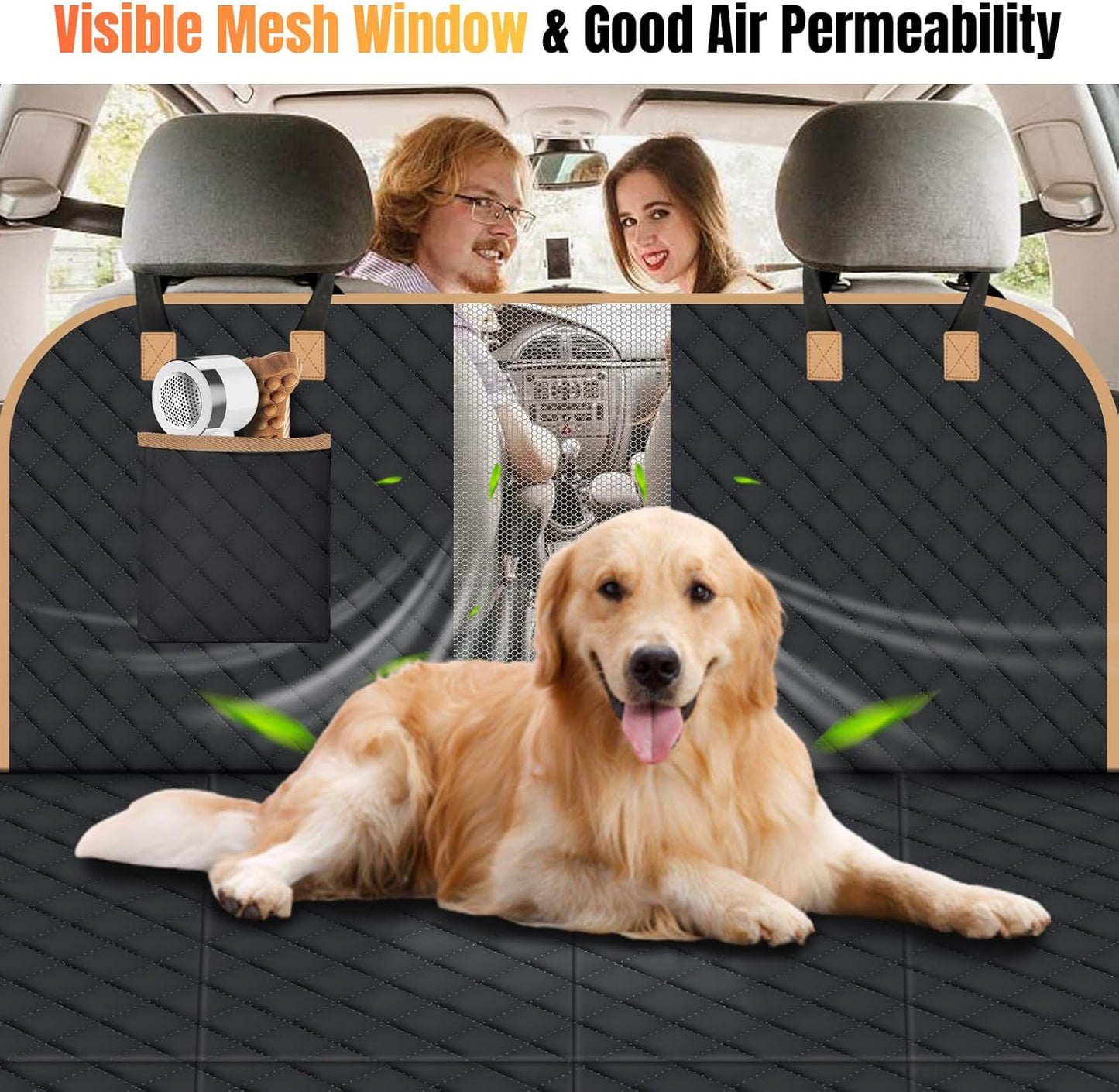Dog Car Seat Cover for Back Seat, Hard Bottom Holds 420lbs
