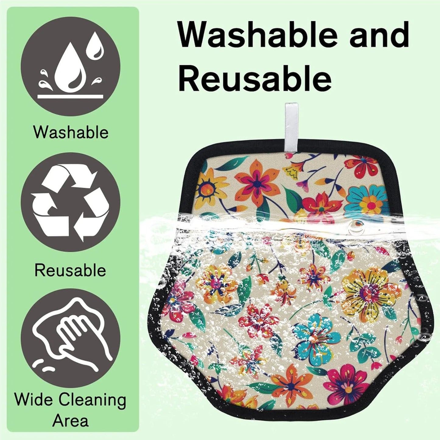 Floral Wildflowers 2Pcs Electrostatic Reusable Pet Hair