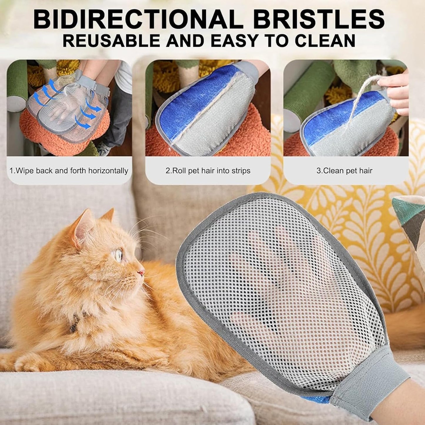 1PC Pet Hair Removal Glove , Electrostatic Animal Hair