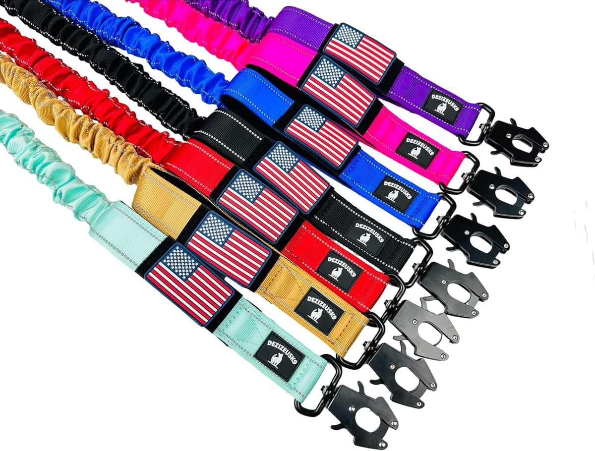 Heavy Duty Bungee Dog Leash - Shock Absorbing, Seat Belt