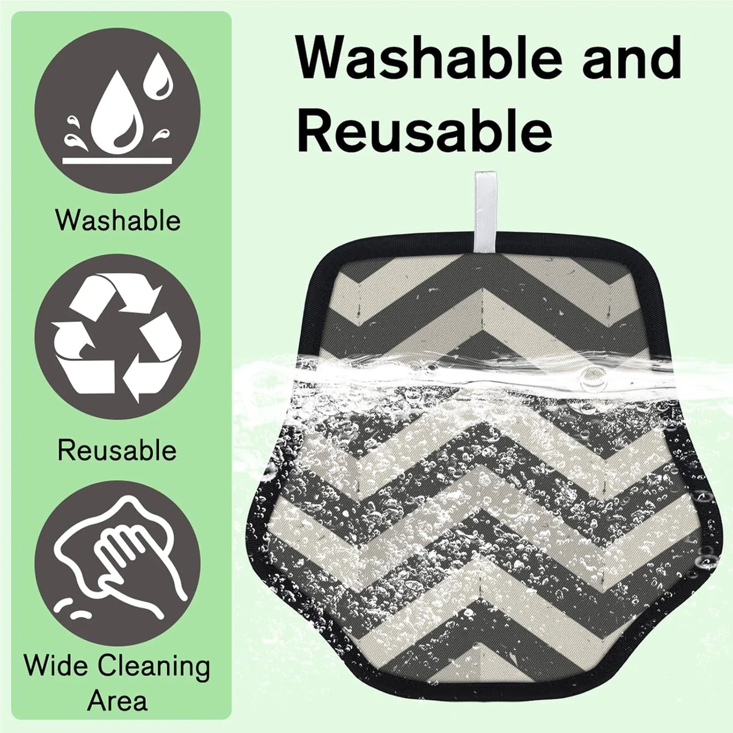 Gray Chevron 2Pcs Electrostatic Reusable Pet Hair Removal