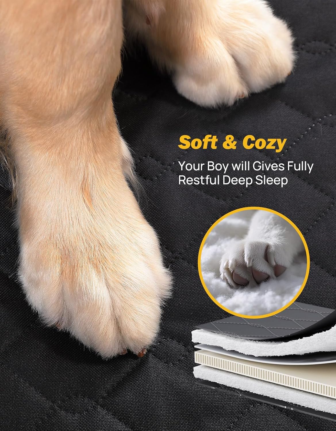 Dog Car Seat Cover for Back Seat with Hard Bottom, Back