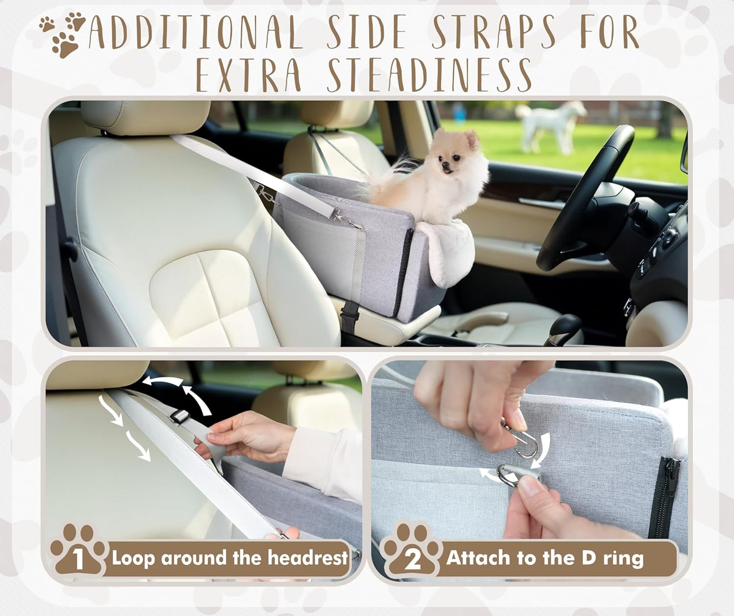 Multi-Function Small Dog Car Seat Center Console & Carrier
