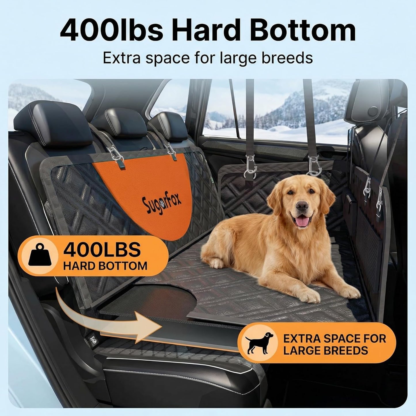 Dog Car Seat Cover for Back Seat - Upgraded PU Leather Dog