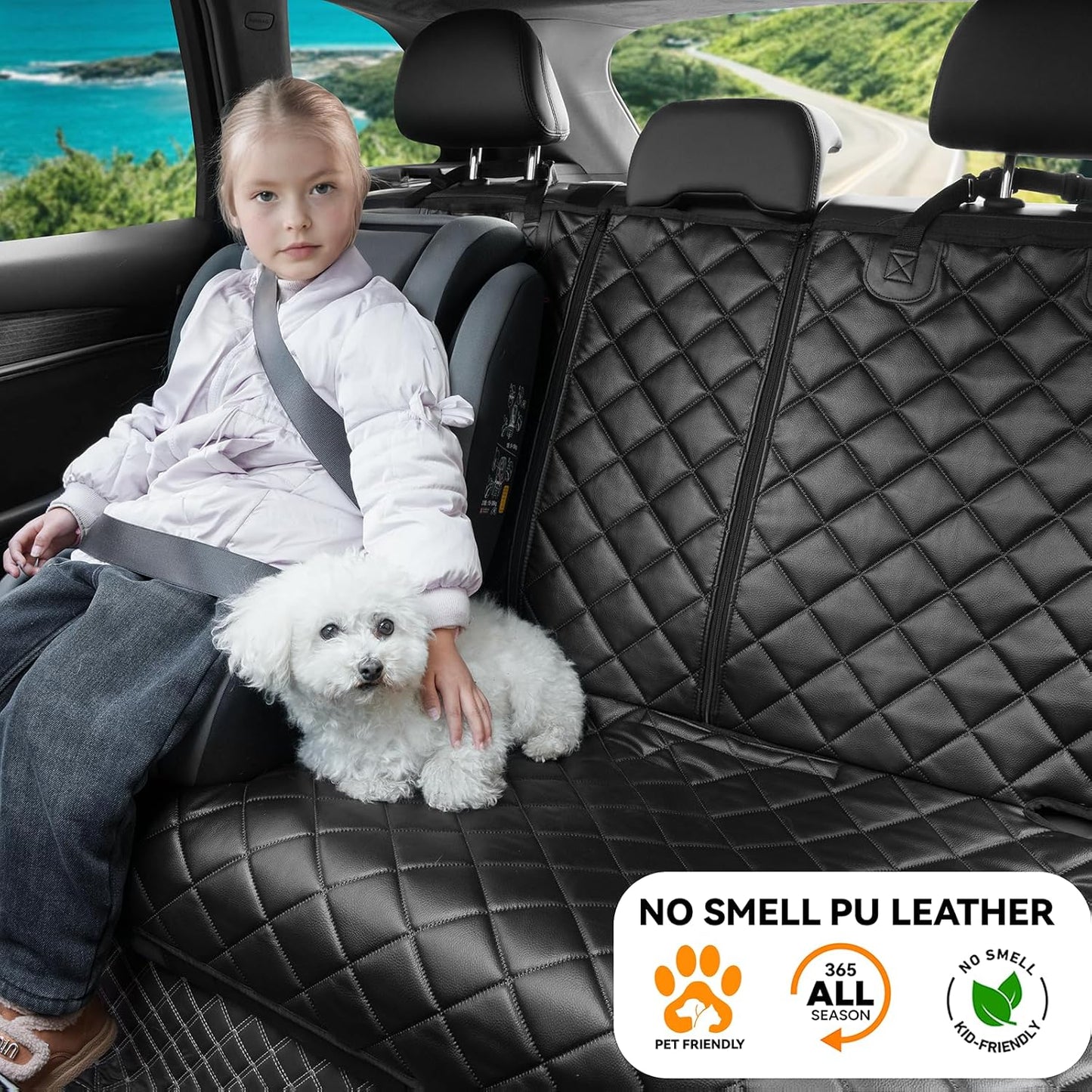 Dog Car Seat Cover for Back Seat, Waterproof Back Seat