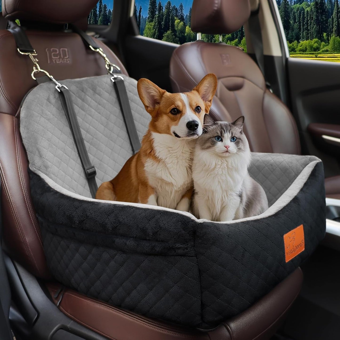 Dog Car Seat for Small Dogs,2 Adjustable Safety Puppies