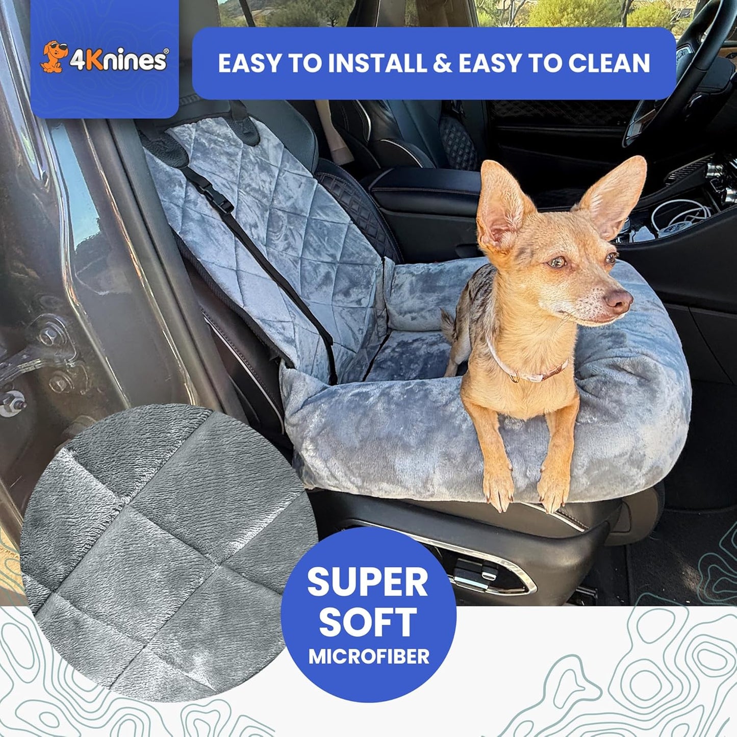 Dog Car Seat – Plush Travel Bed for SUVs, Trucks & Sedans –