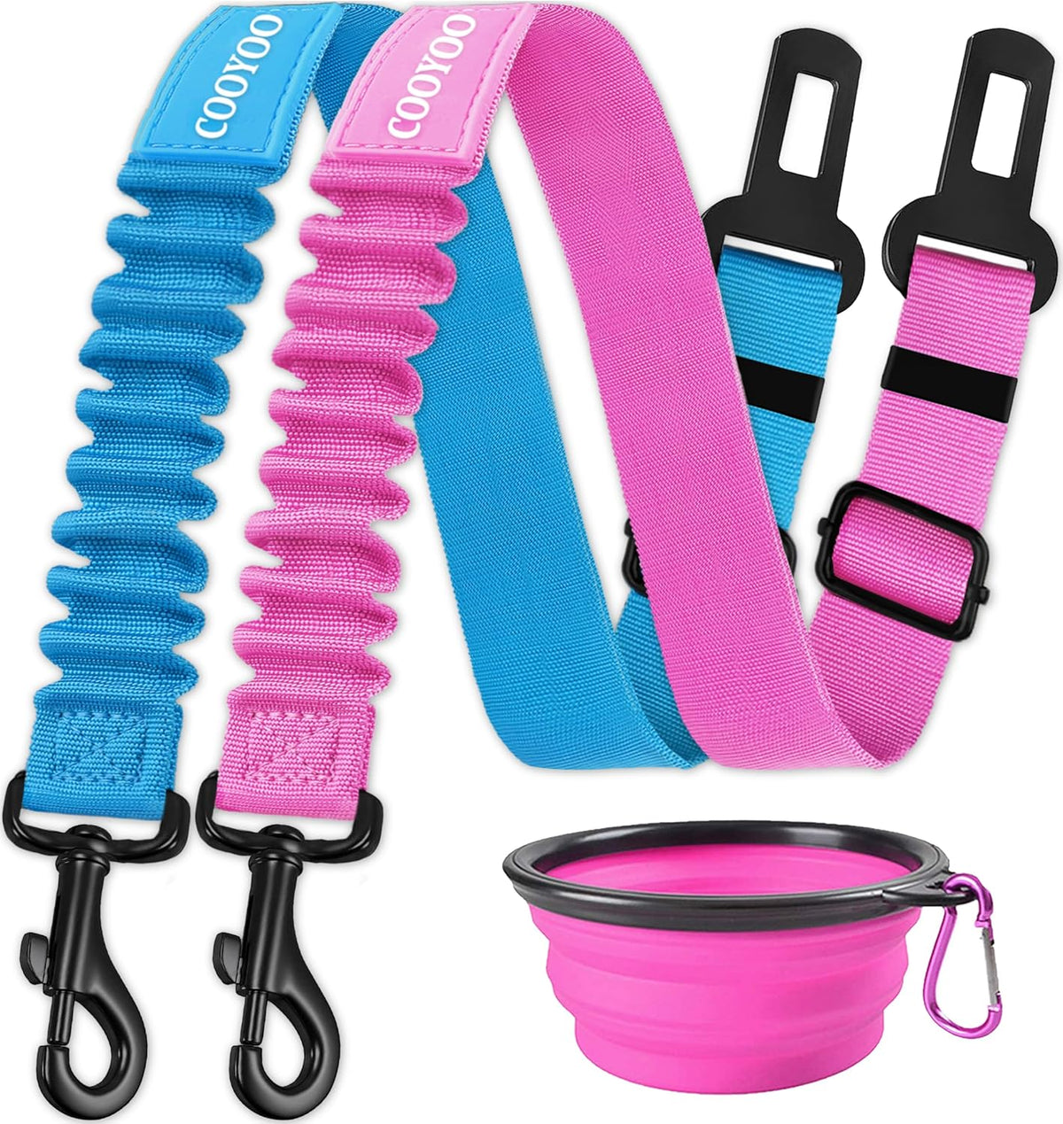 Dog Seat Belt,3 Piece Set Retractable Dog Car Harness