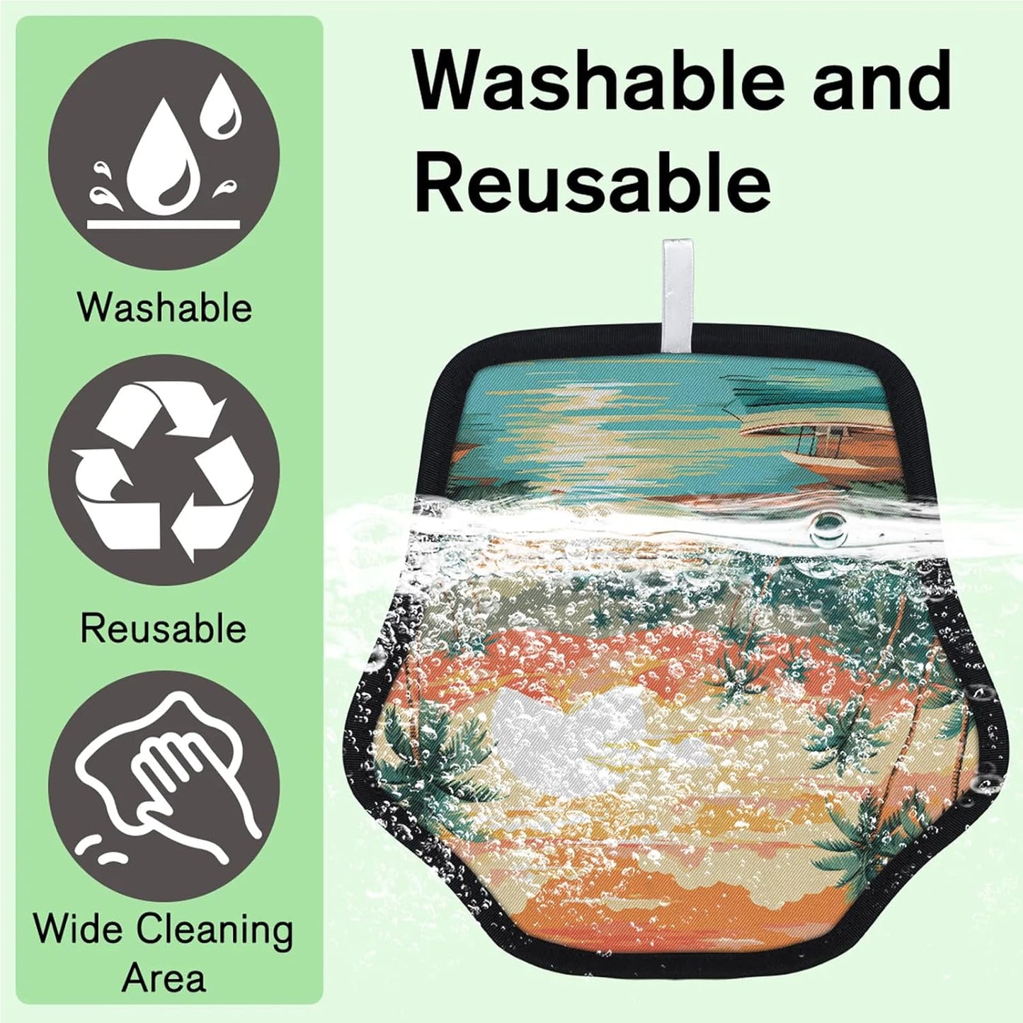 Beach Theme 2Pcs Electrostatic Reusable Pet Hair Removal