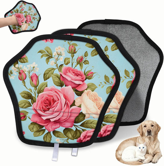 Spring Pink Roses 2Pcs Electrostatic Reusable Pet Hair