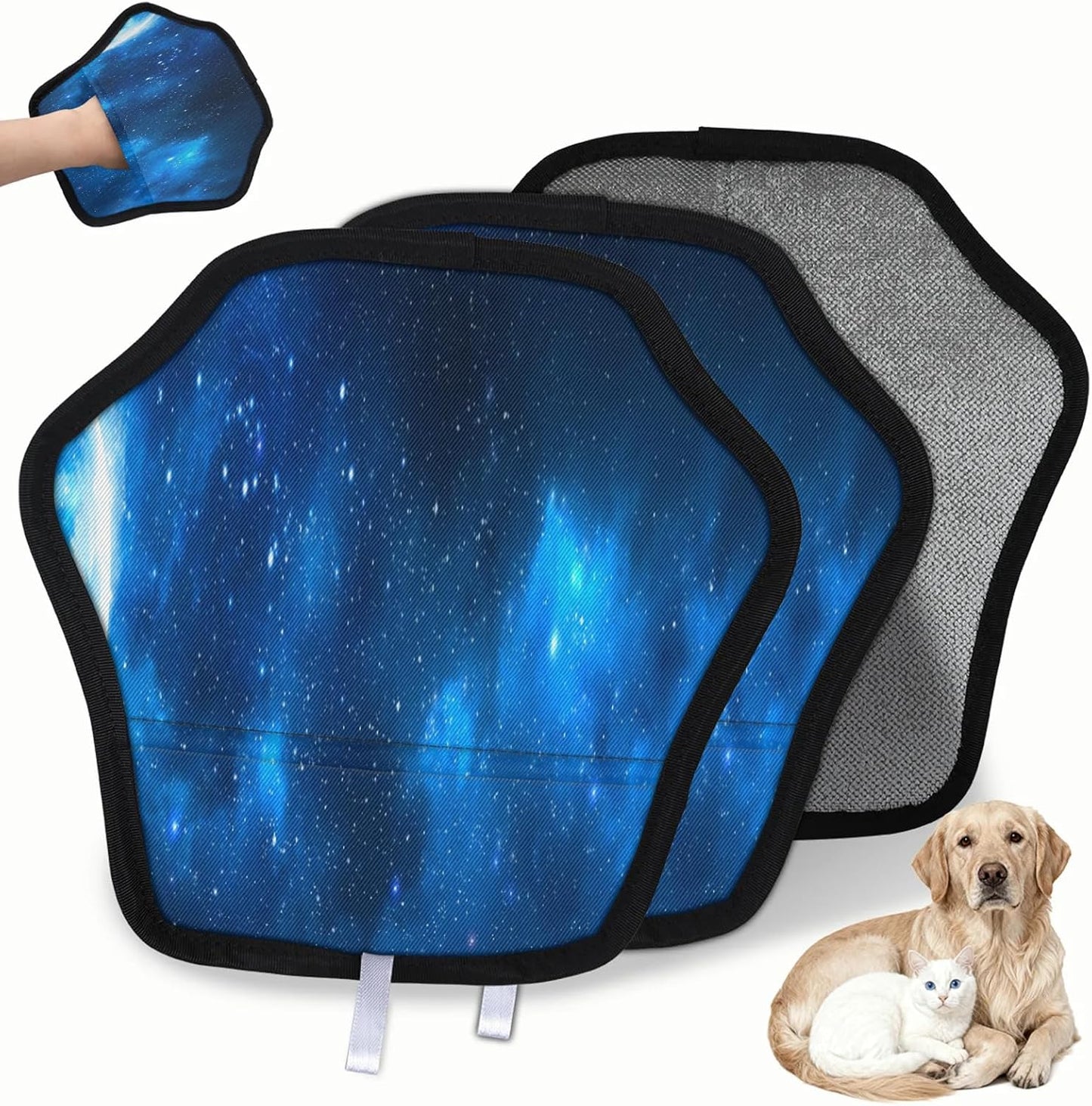Pet Hair Removal Glove for Dogs Cats Reusable Washable Set