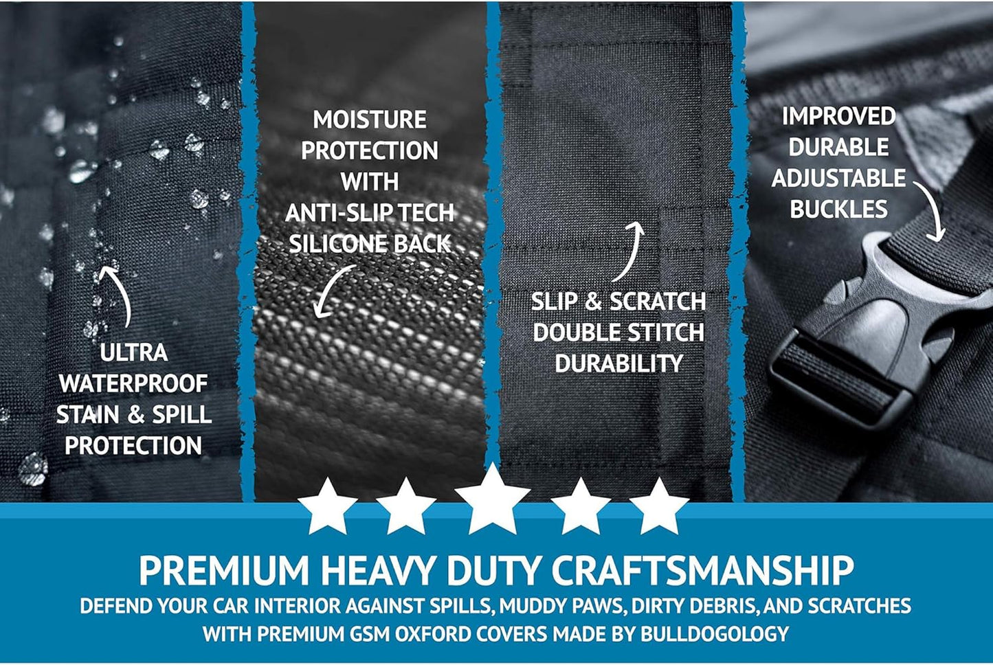 Bulldogology Front Car Seat Covers for Dogs - Heavy Duty