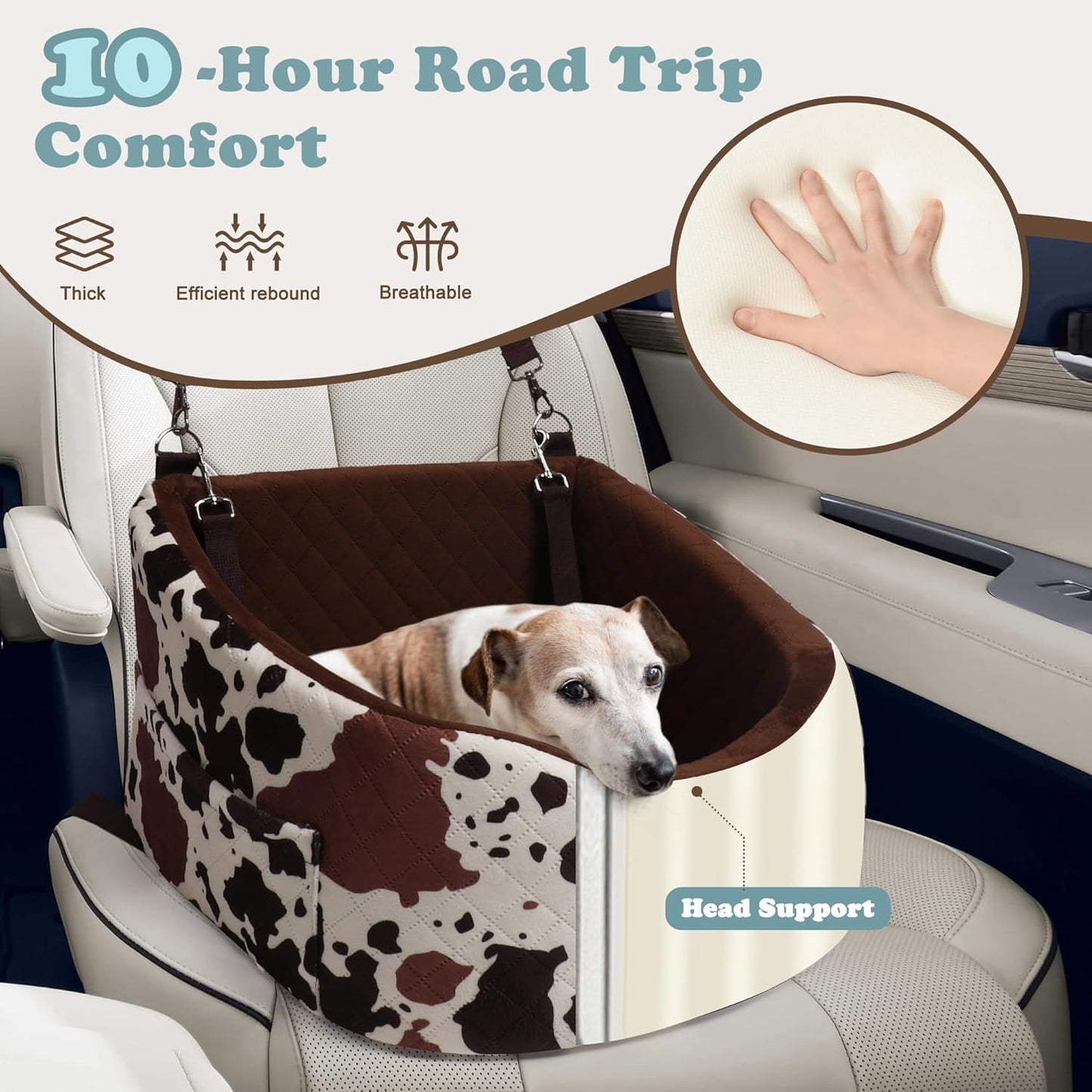 Dog Car Seat for Small & Medium Dogs - Crash-Protective