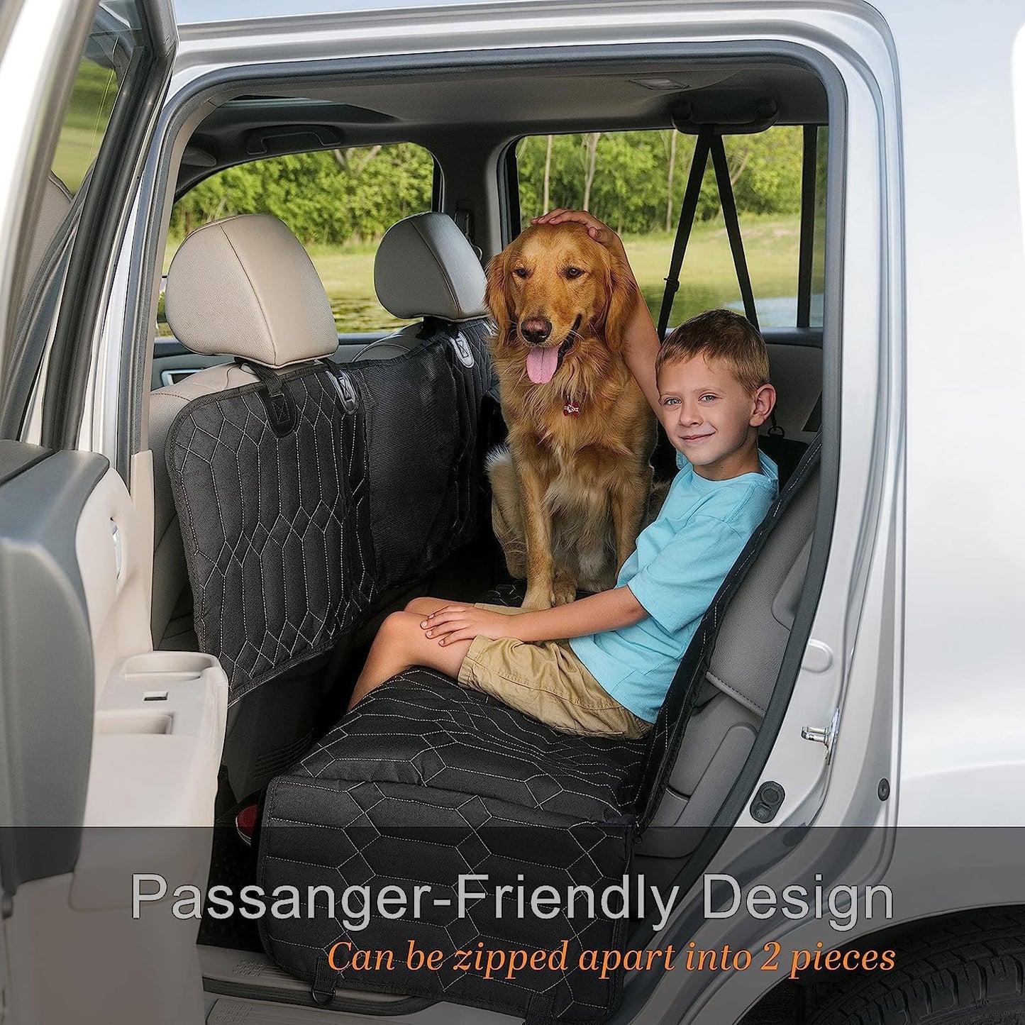 Dog Car Seat Cover. 6-in-1 Dog Hammock for Cars, Trucks &