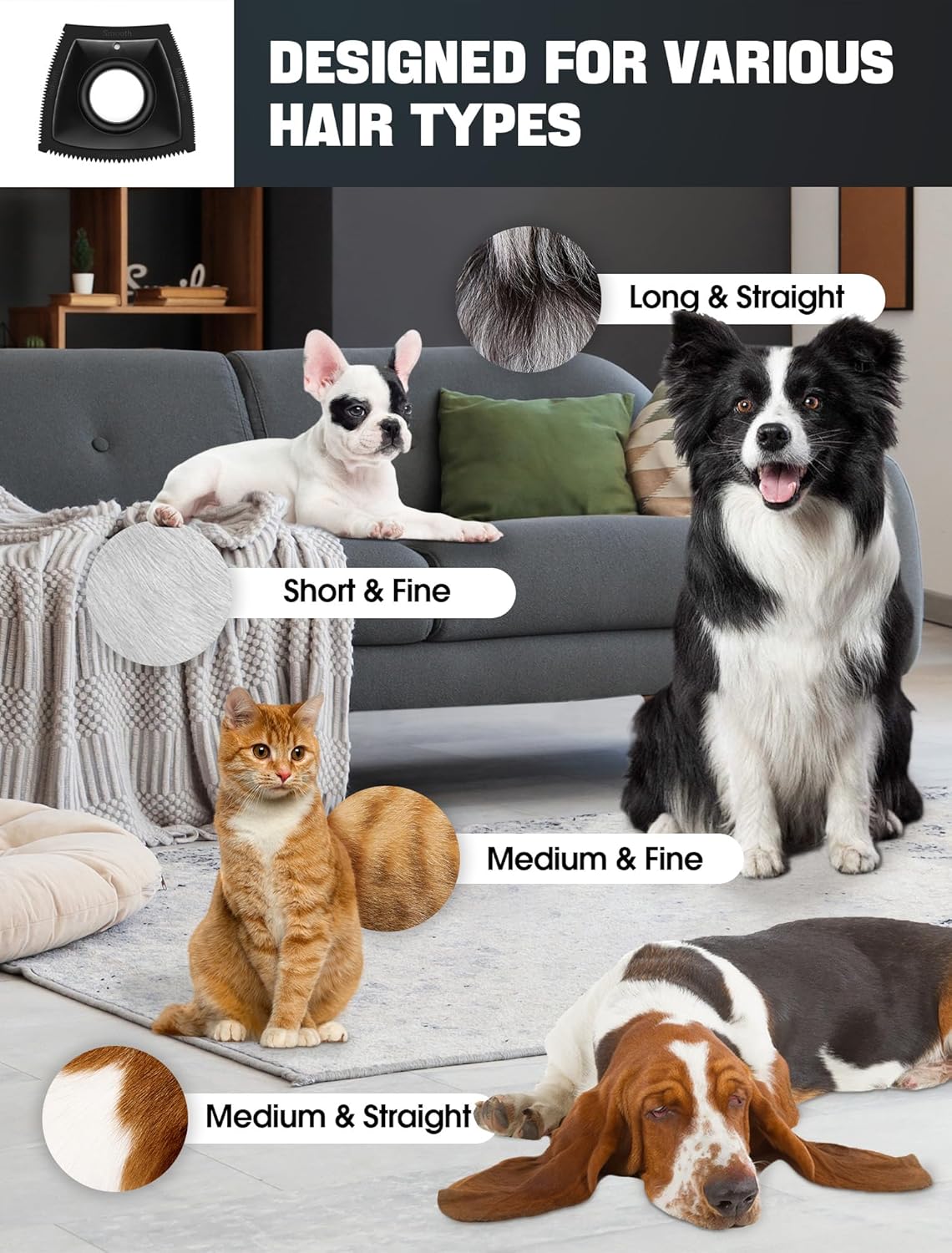 Dog Hair Remover for Car, Pet Hair Removal Tool Mini