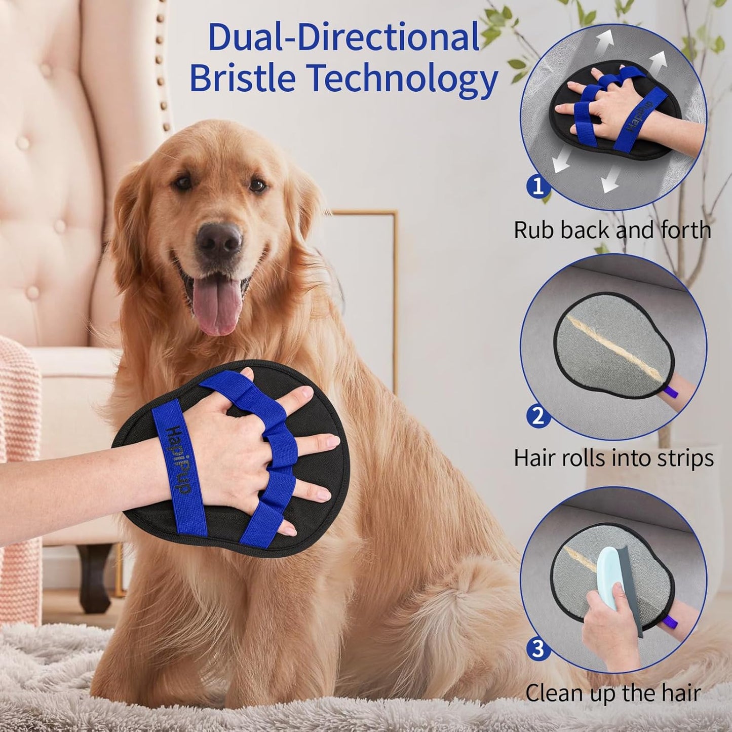 Pet Hair Removal Glove, Magic Brush Electrostatic Mitt