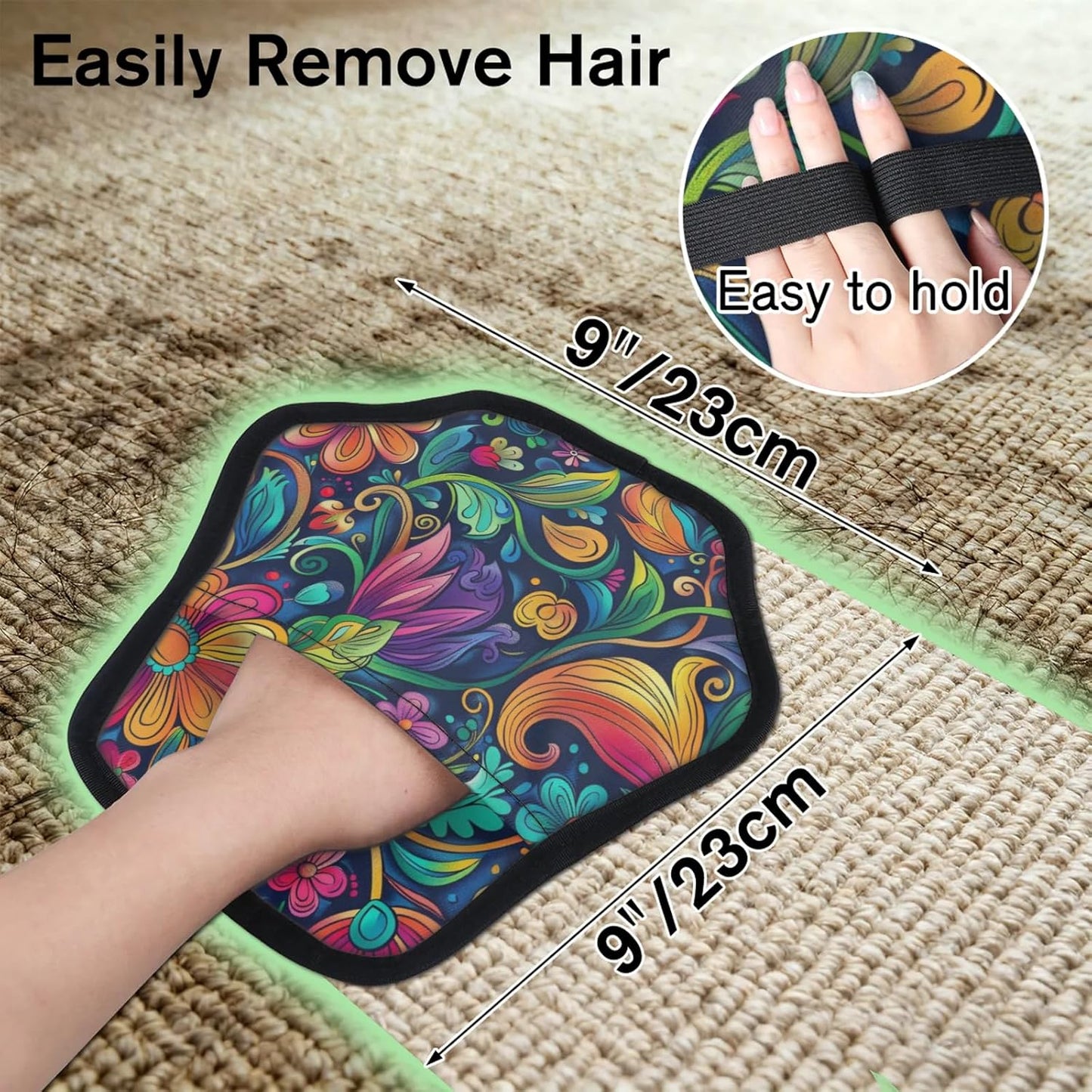 Ethnic Floral 2Pcs Electrostatic Reusable Pet Hair Removal