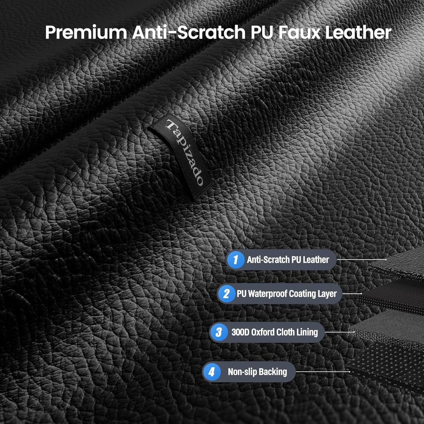 SUV Cargo Liner for Dogs with PU Leather, Waterproof Pet