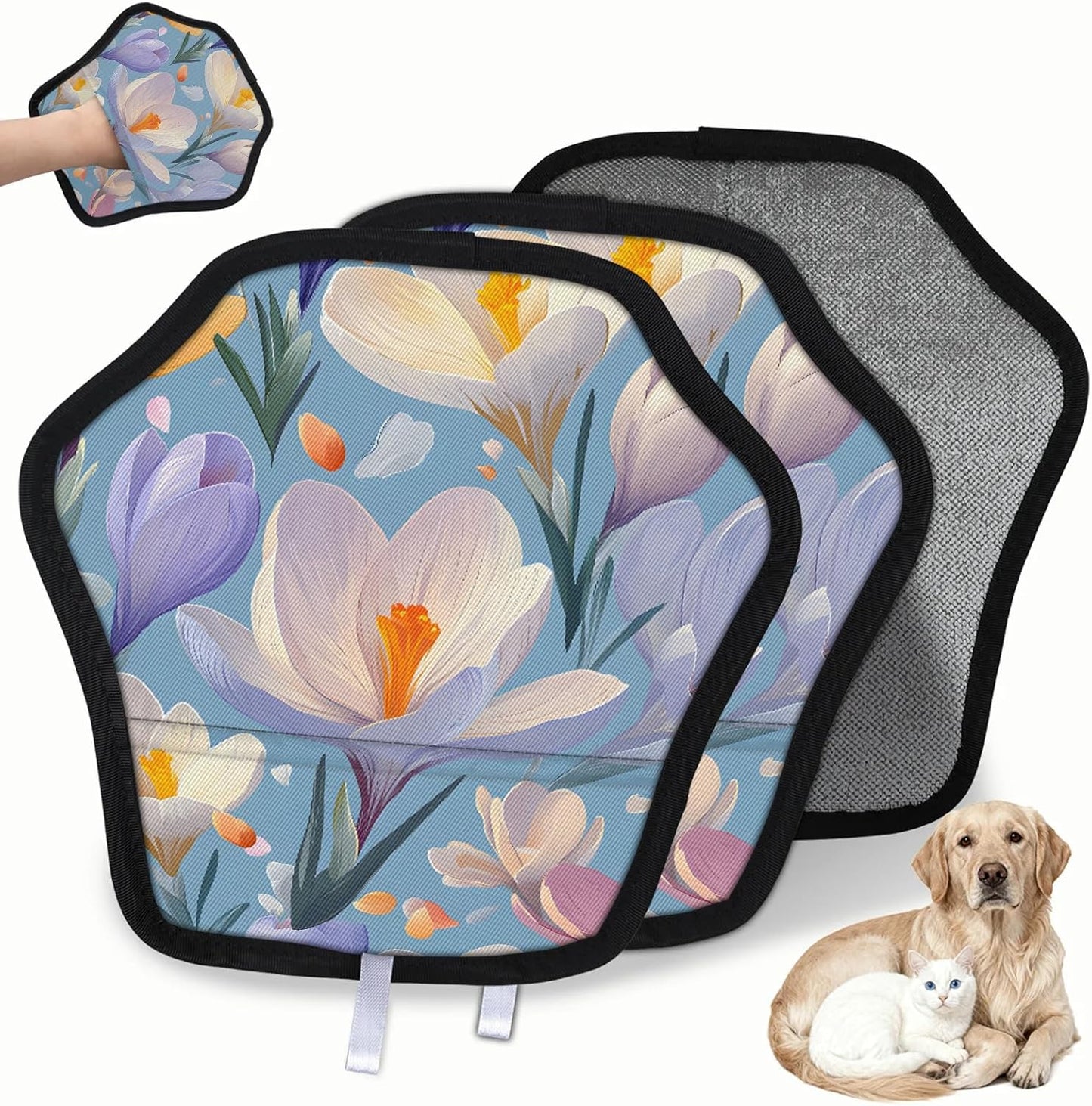 Pet Hair Removal Glove for Dogs Cats Reusable Washable Set