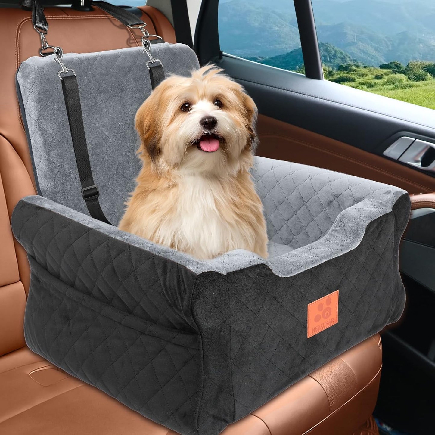 Dog Car Seats for Small/Medium Dogs, Elevated Memory Foam