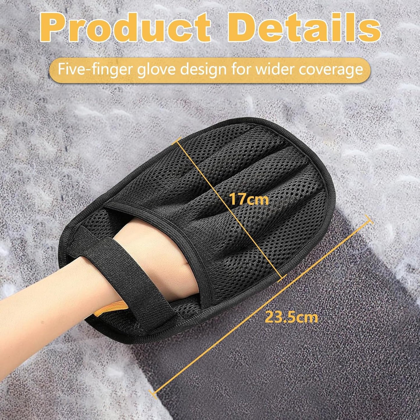 3 Pack Pet Hair Removal Glove,Electrostatic Pet Hair