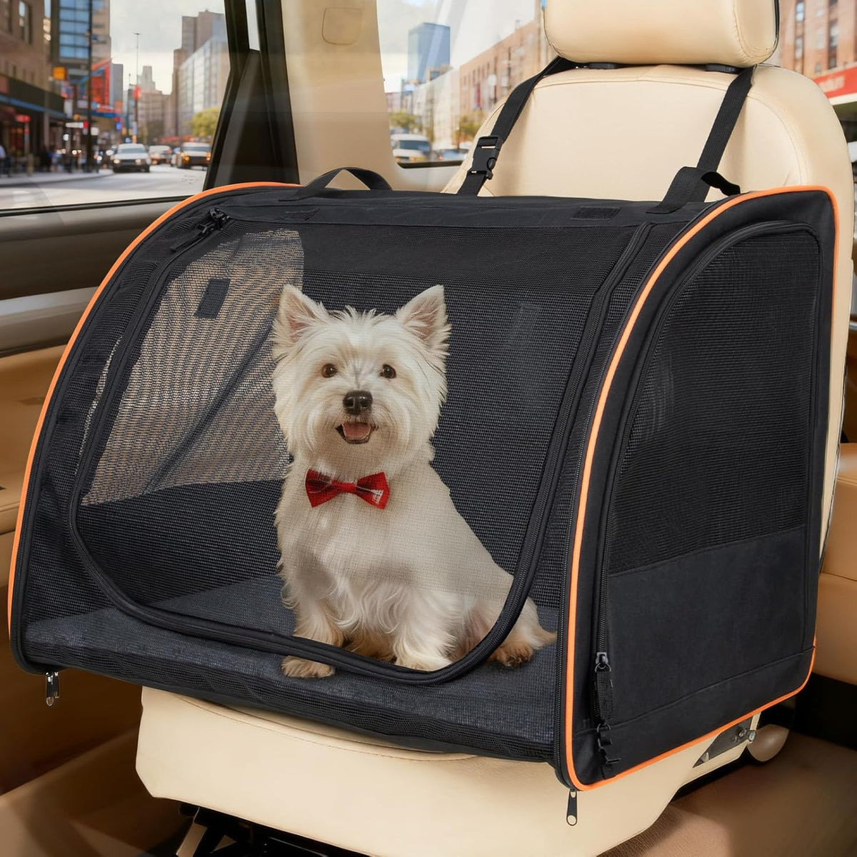 Dog Car Seat, Enclosed Carrier Travel Safety Dog Crate