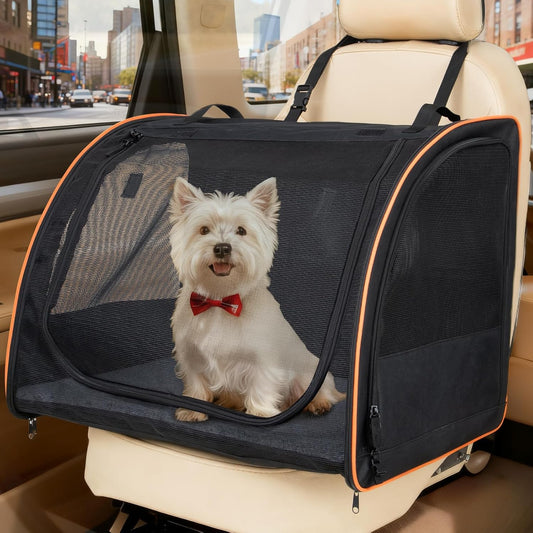 Dog Car Seat, Enclosed Carrier Travel Safety Dog Crate