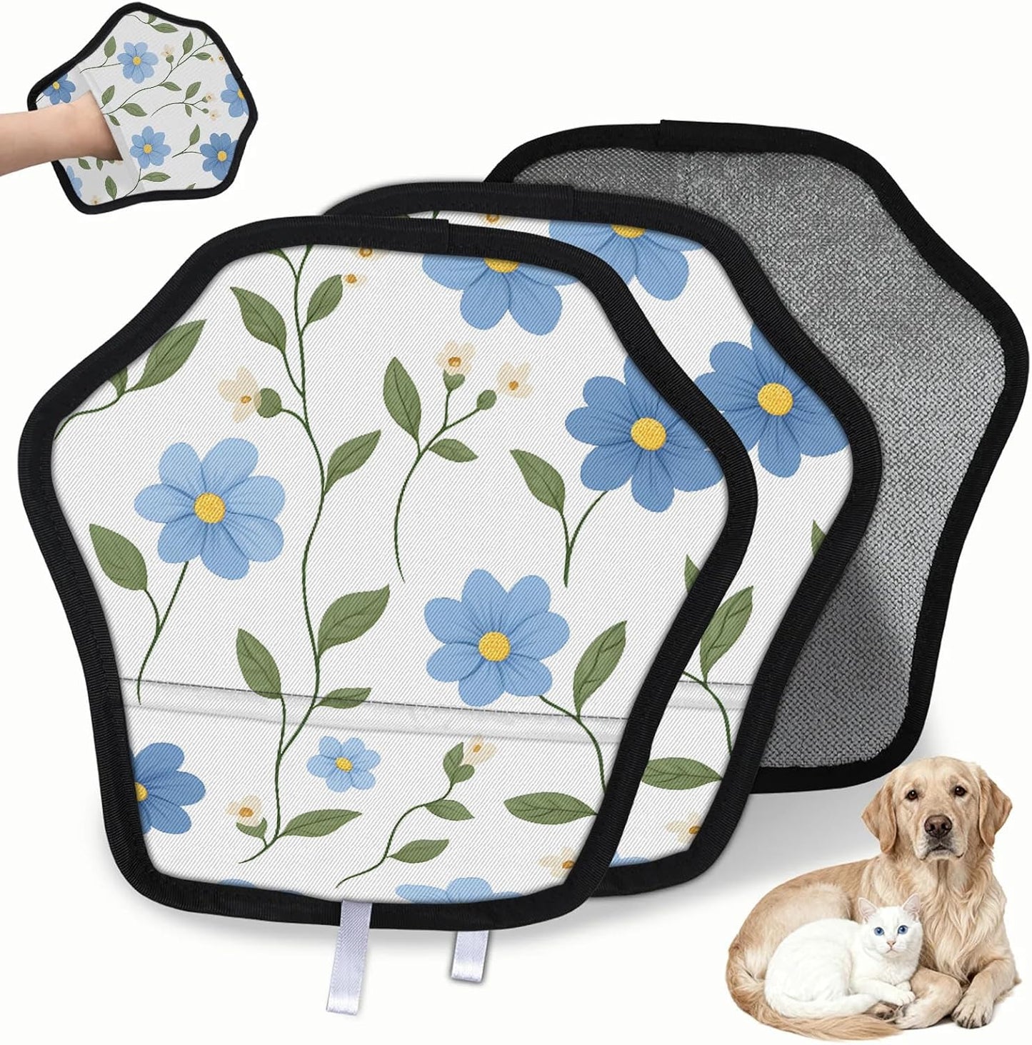 Pet Hair Removal Glove for Dogs Cats Reusable Washable Set
