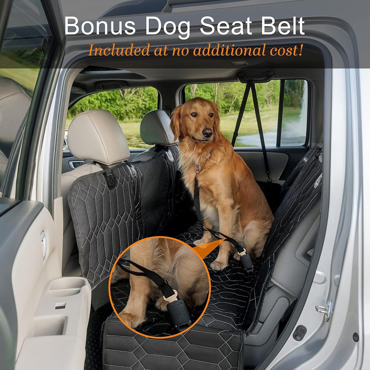 Dog Car Seat Cover. 6-in-1 Dog Hammock for Cars, Trucks &
