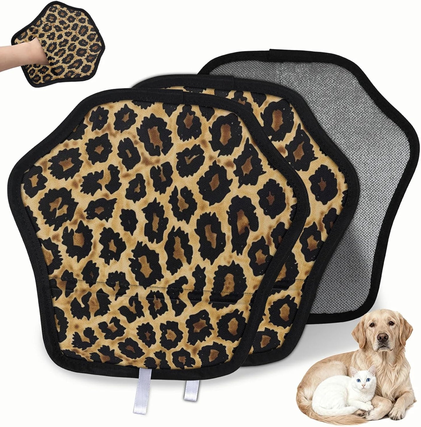 Leopard Print Skin 2Pcs Electrostatic Reusable Pet Hair