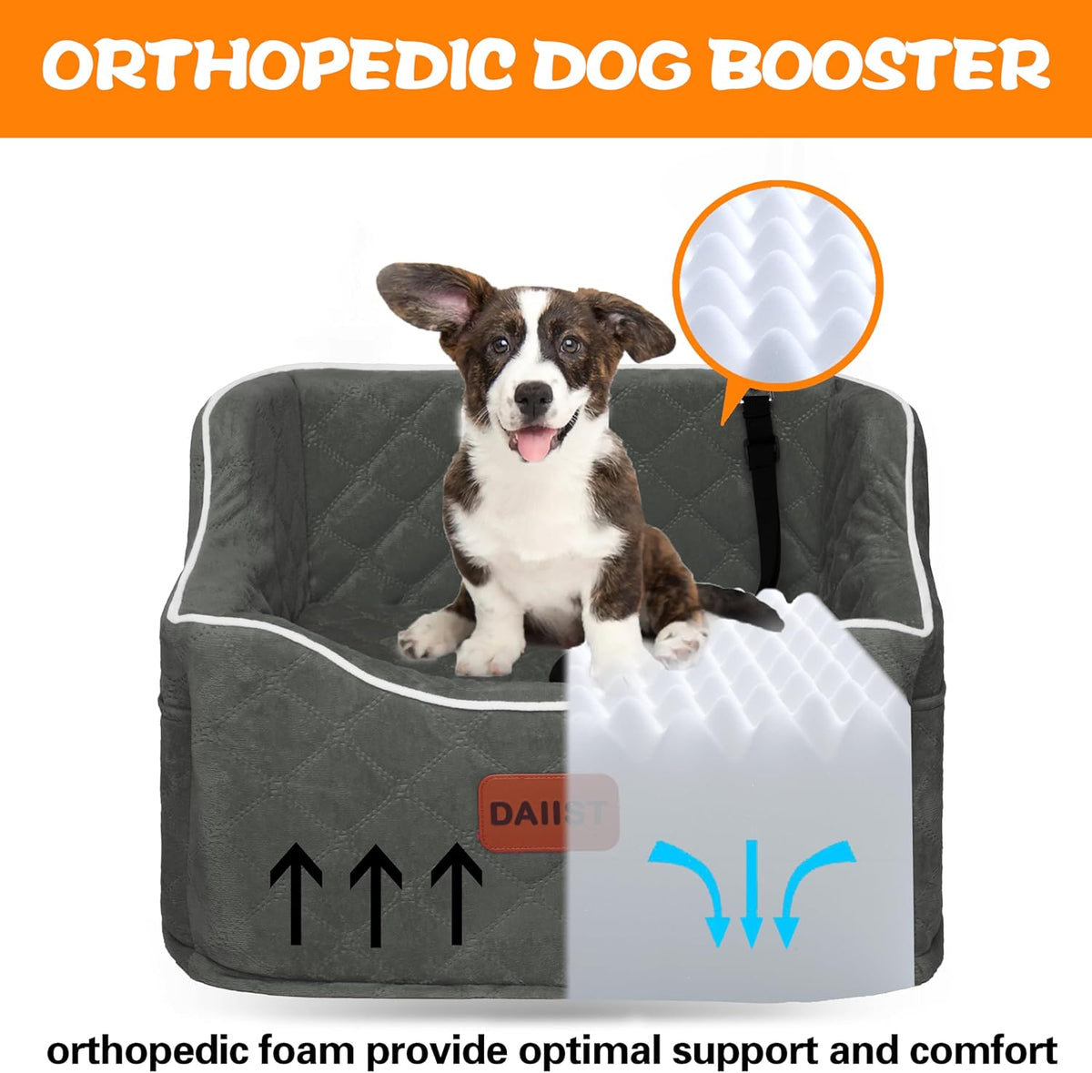 Dog Car Seat for Small Medium Dogs, Detachable Washable