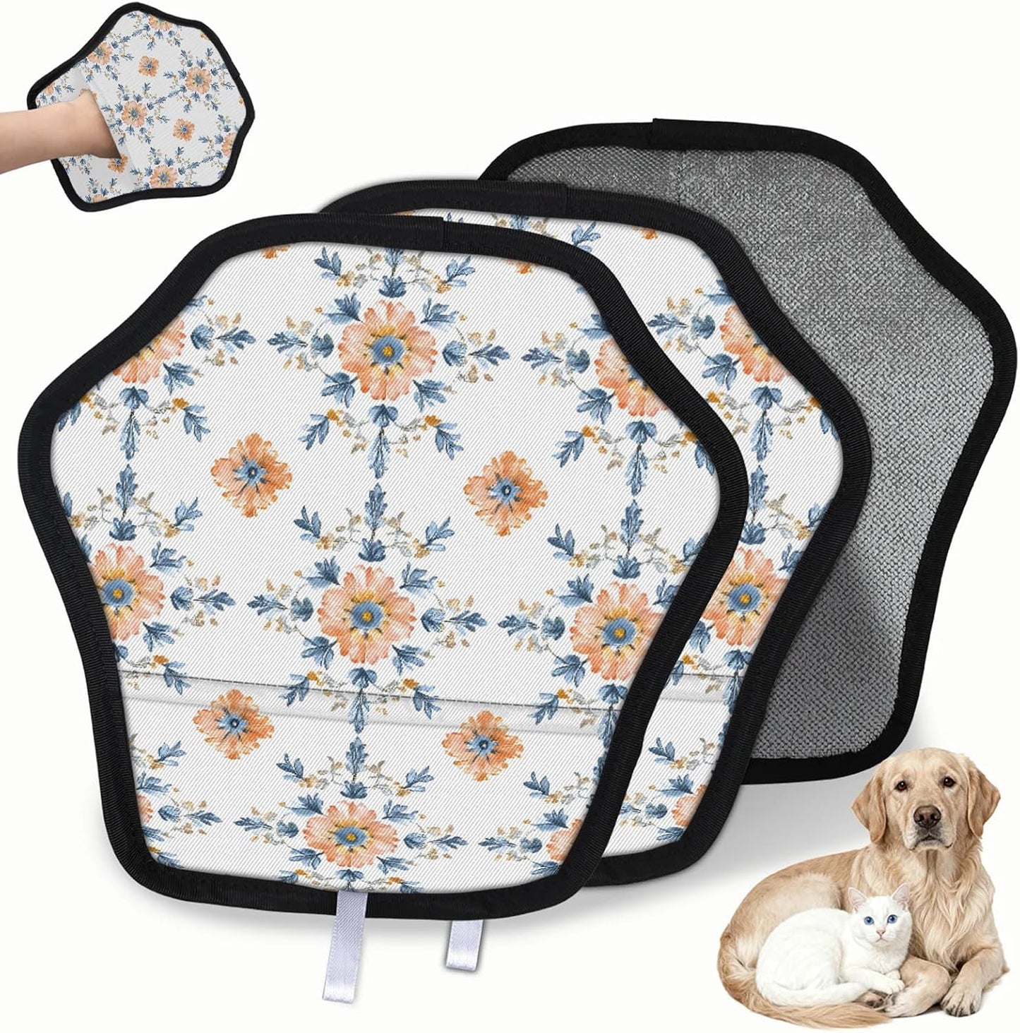 Pet Hair Removal Glove for Dogs Cats Reusable Washable Set