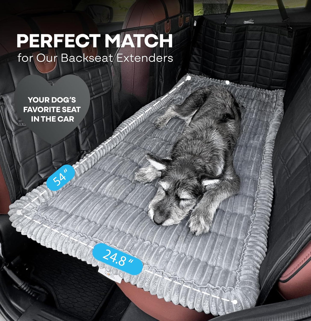 Dog Bed for Car Back Seat Extender - Non-Slip Backseat