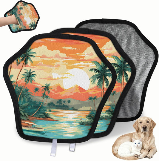 Beach Theme 2Pcs Electrostatic Reusable Pet Hair Removal