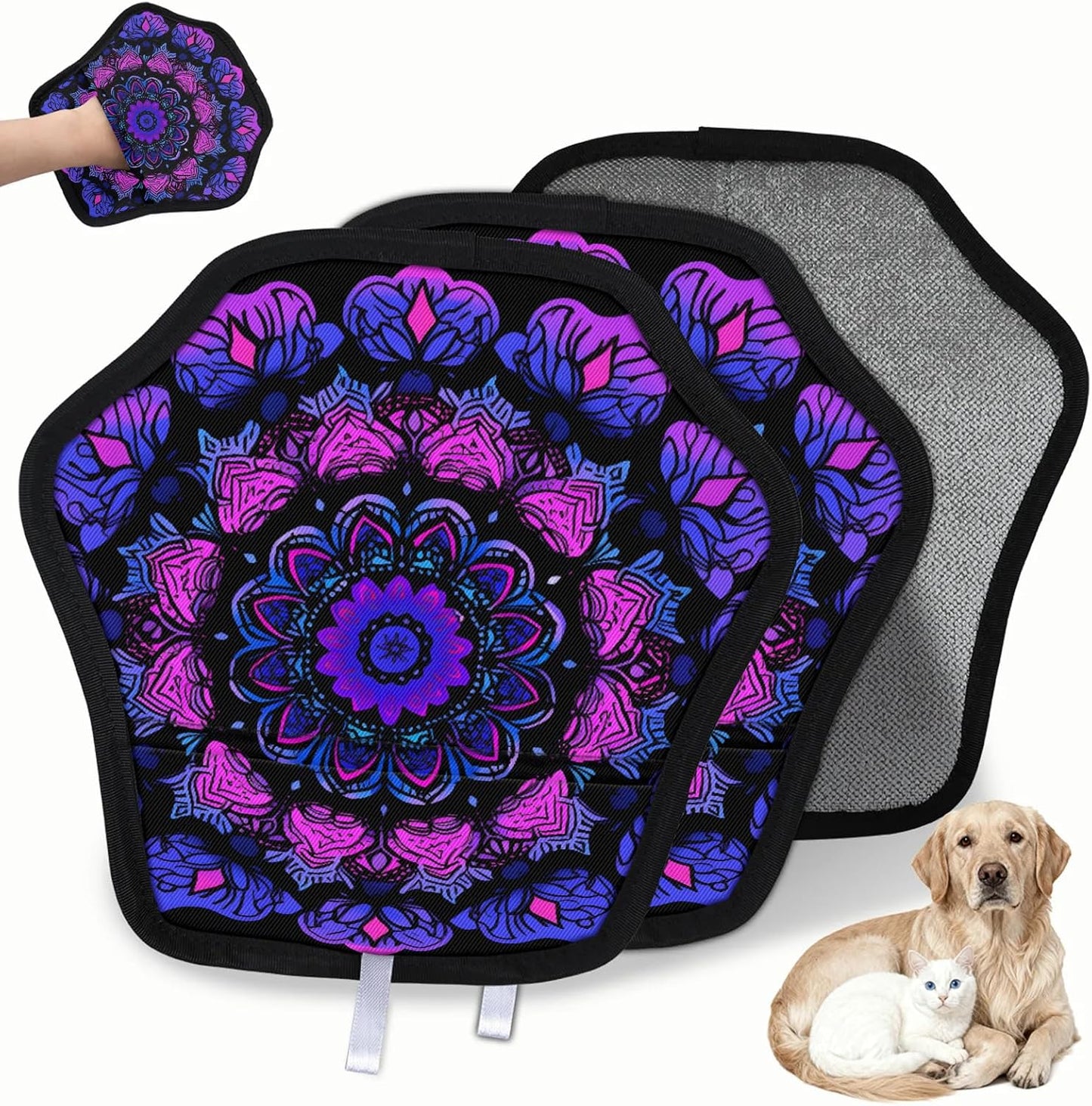 Pet Hair Removal Glove for Dogs Cats Reusable Washable Set
