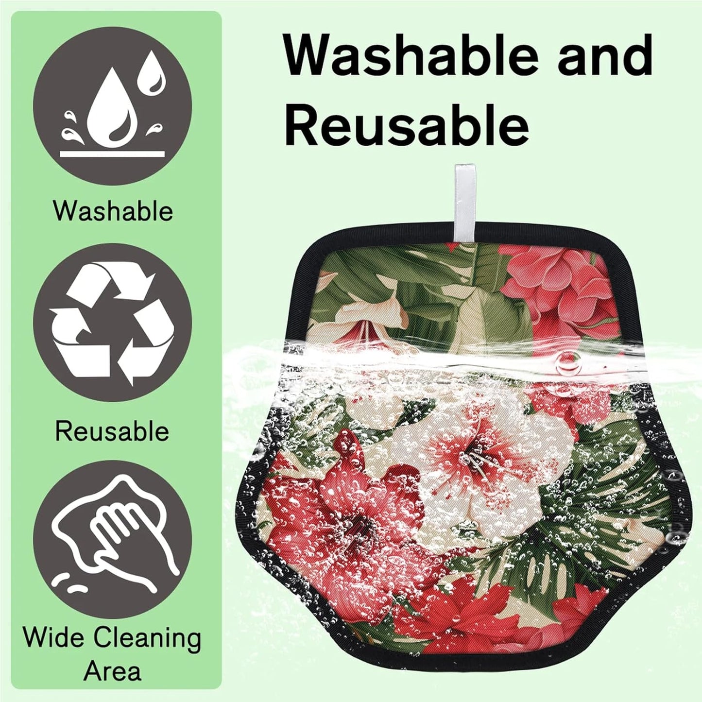 Tropical Palm Trees Flower 2Pcs Electrostatic Reusable Pet