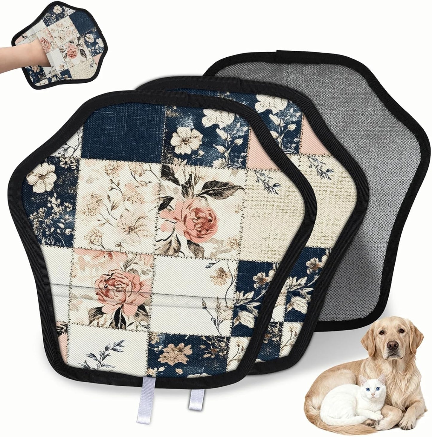 Pet Hair Removal Glove for Dogs Cats Reusable Washable Set