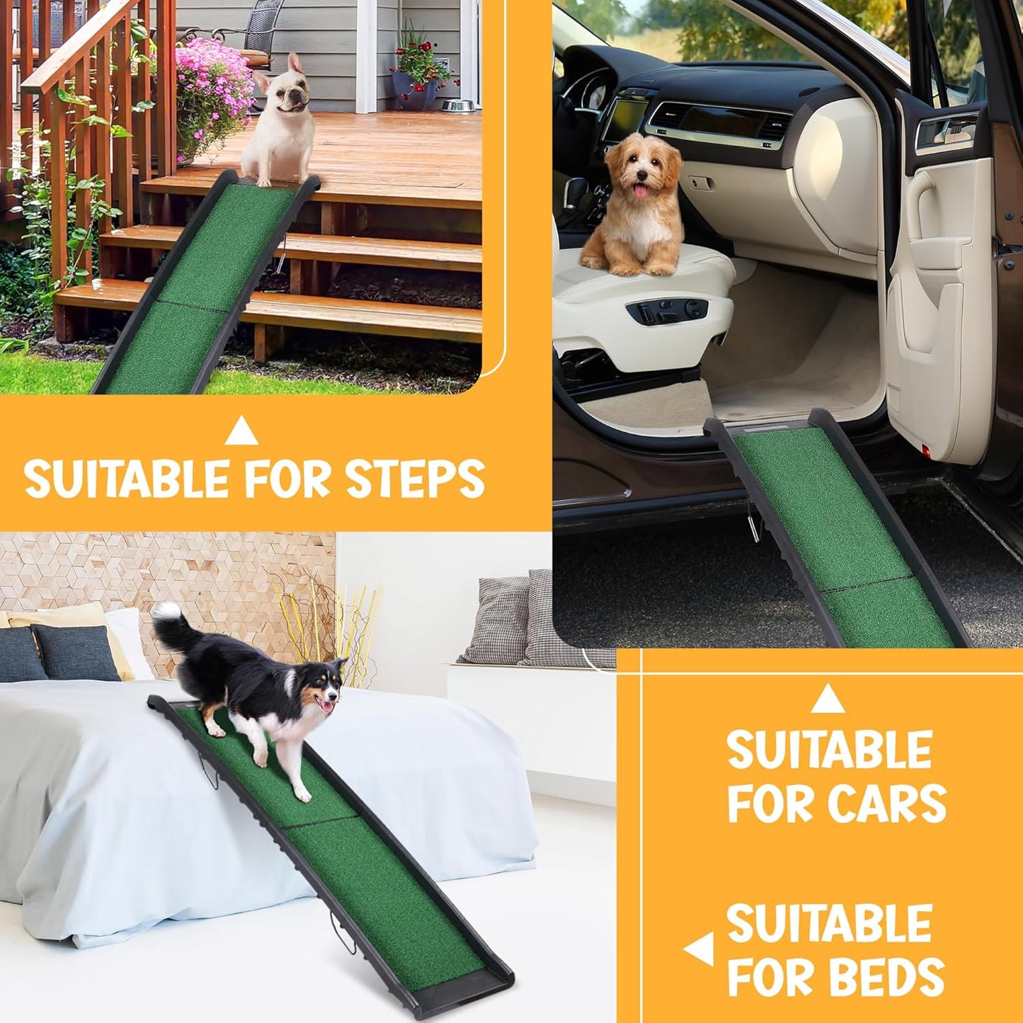 Portable Folding Dog Ramps for SUV, Truck, Car Ramp Stairs