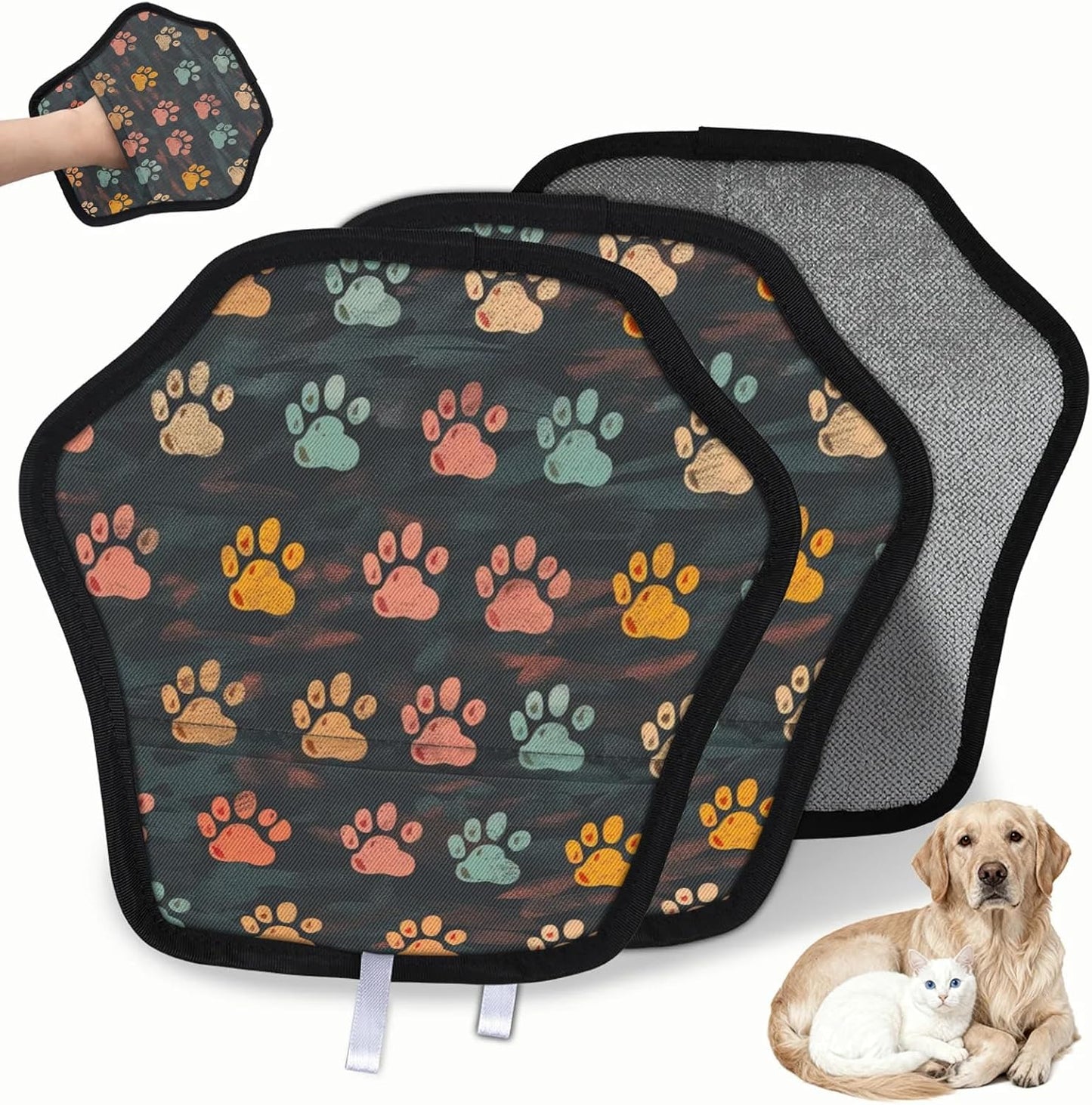 Cute Puppy Dog Paw 2Pcs Electrostatic Reusable Pet Hair